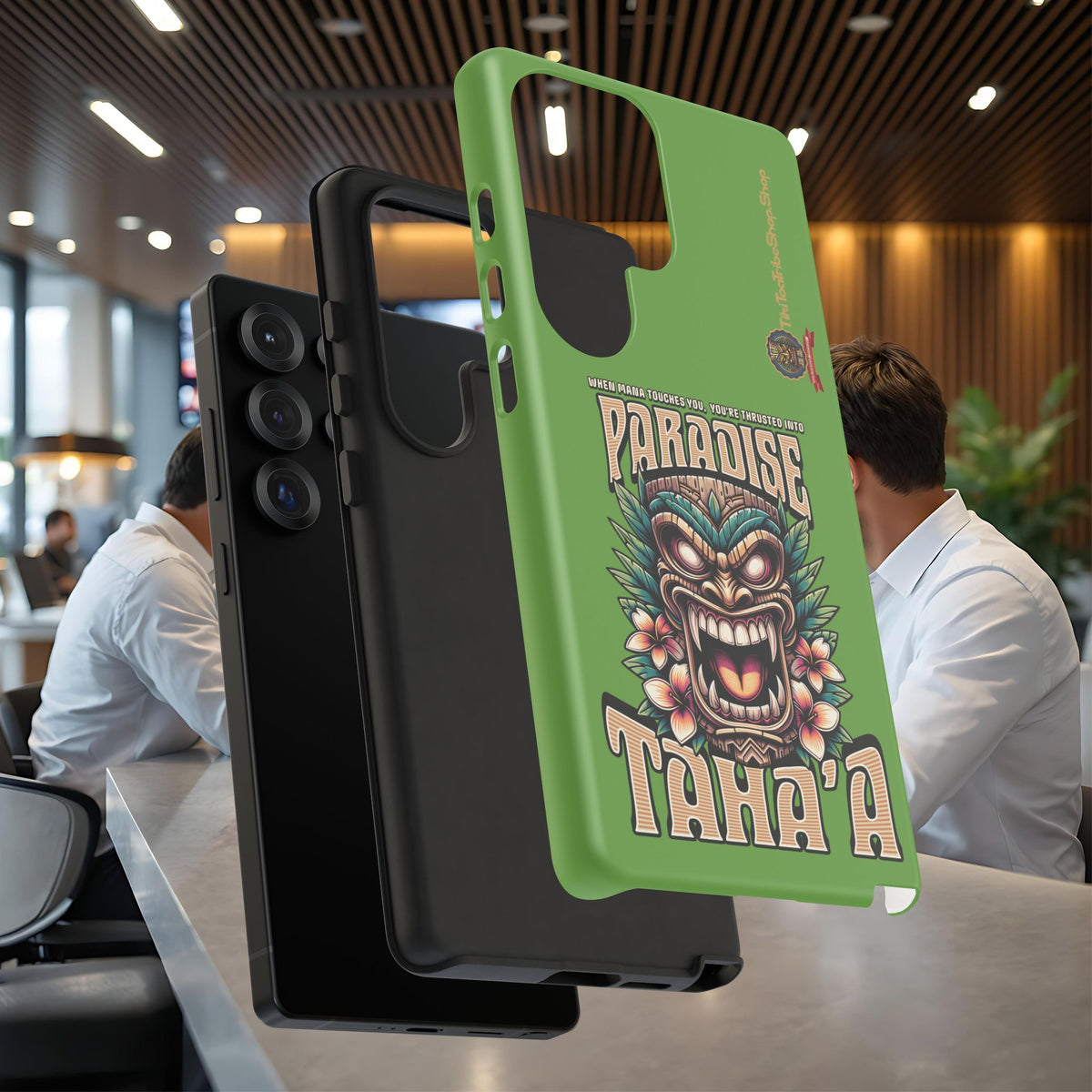 Tahaa – Coque Antichoc Premium « Tiki Féroce » | Design Tribal & Protection Maximale