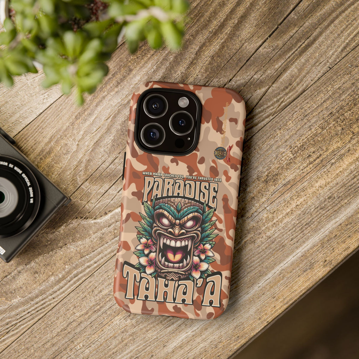 Tahaa – Coque Antichoc Premium « Tiki Féroce » | Design Tribal & Protection Maximale