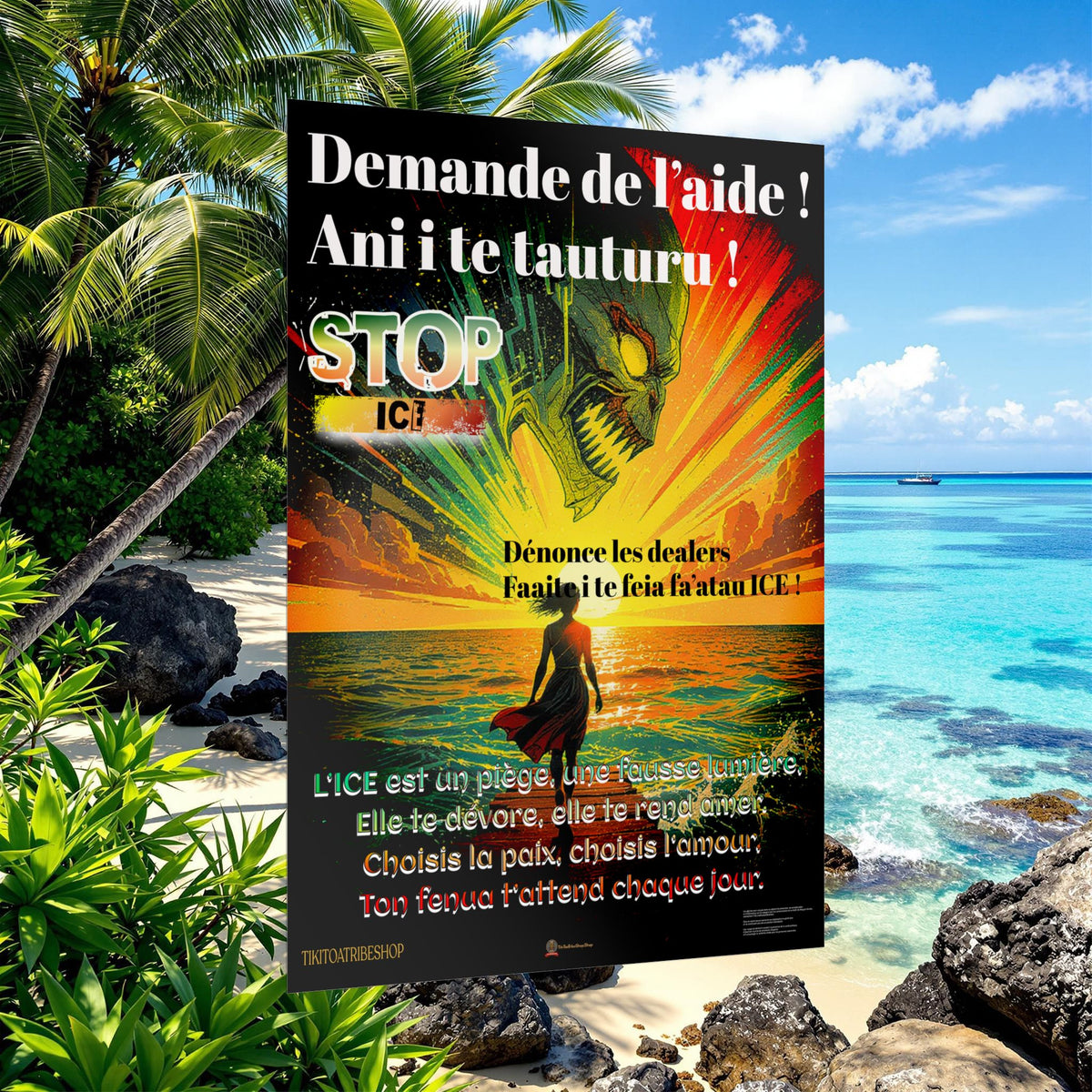 Posters Anti-ICE Polynésie – Affiches de Sensibilisation Contre la Drogue “Paruru i te ora – Brisons les chaînes de l’ICE”