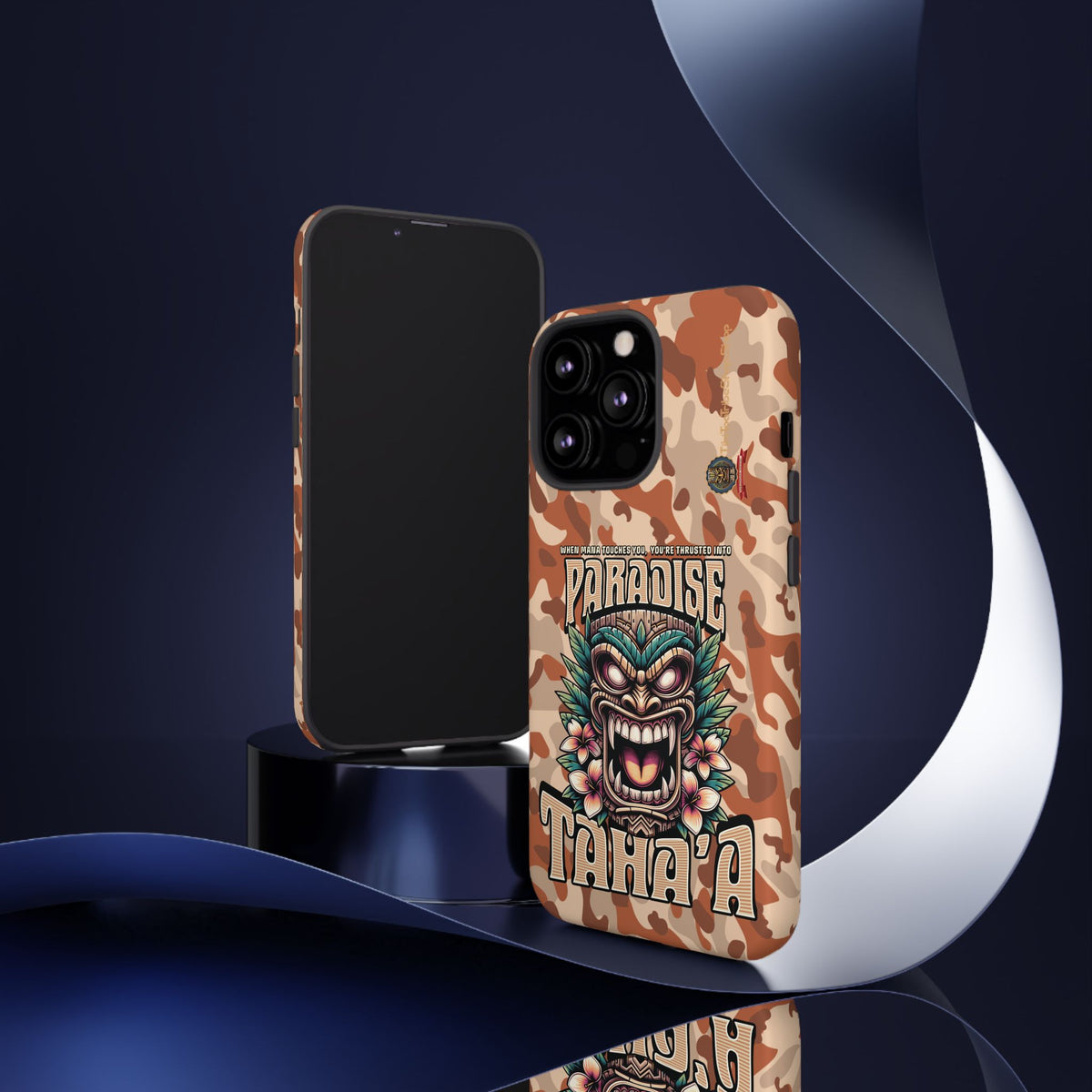 Tahaa – Coque Antichoc Premium « Tiki Féroce » | Design Tribal & Protection Maximale