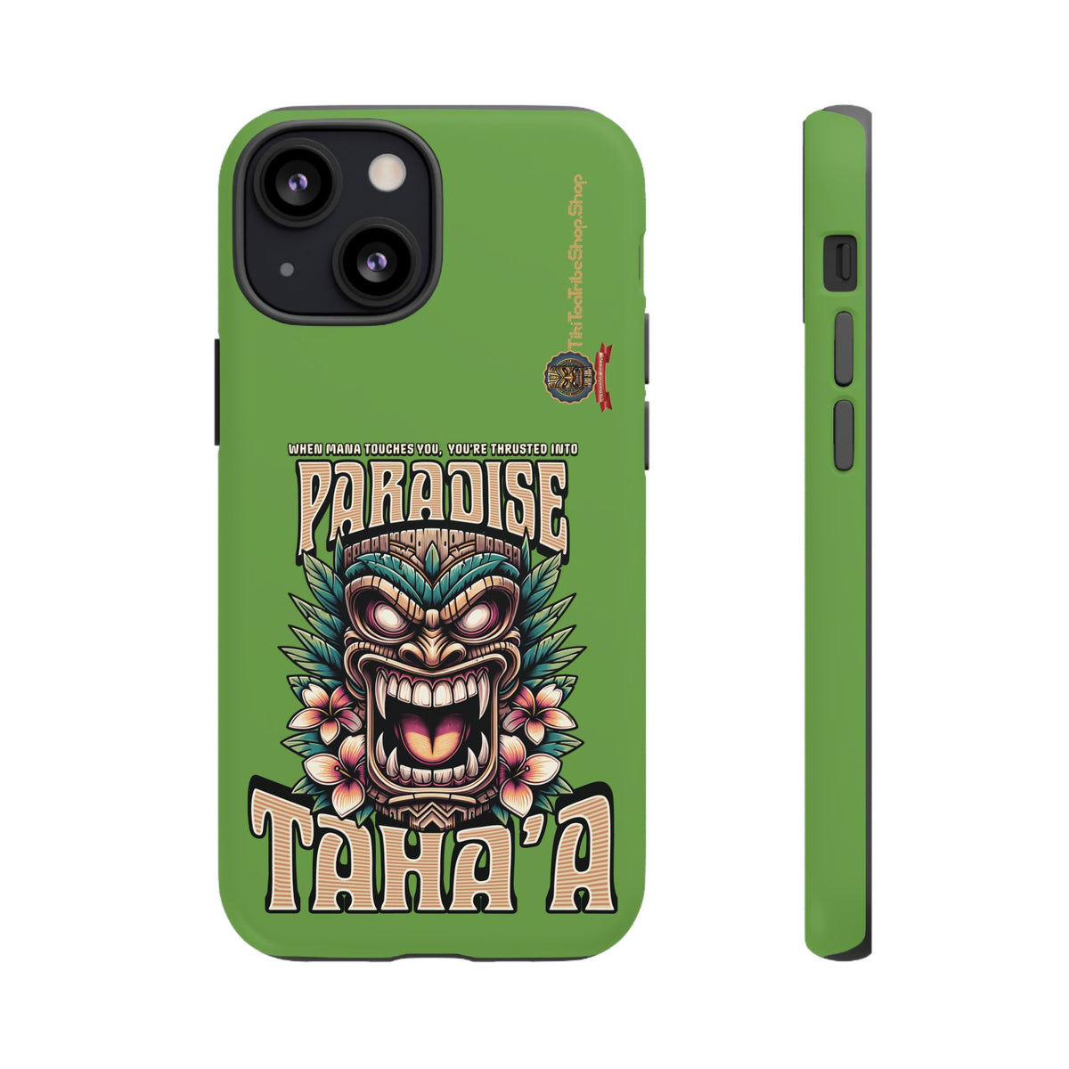 Tahaa – Coque Antichoc Premium « Tiki Féroce » | Design Tribal & Protection Maximale