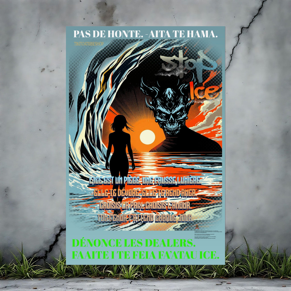 Posters Anti-ICE Polynésie – Affiches de Sensibilisation Contre la Drogue “Paruru i te ora – Brisons les chaînes de l’ICE”