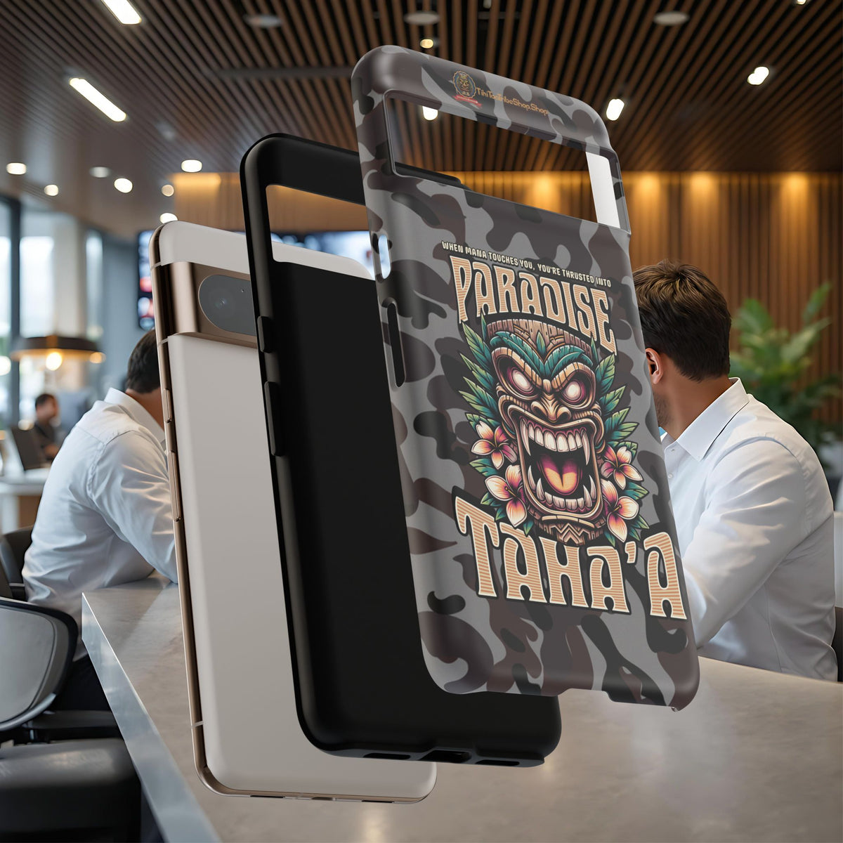 Tahaa – Coque Antichoc Premium « Tiki Féroce » | Design Tribal & Protection Maximale