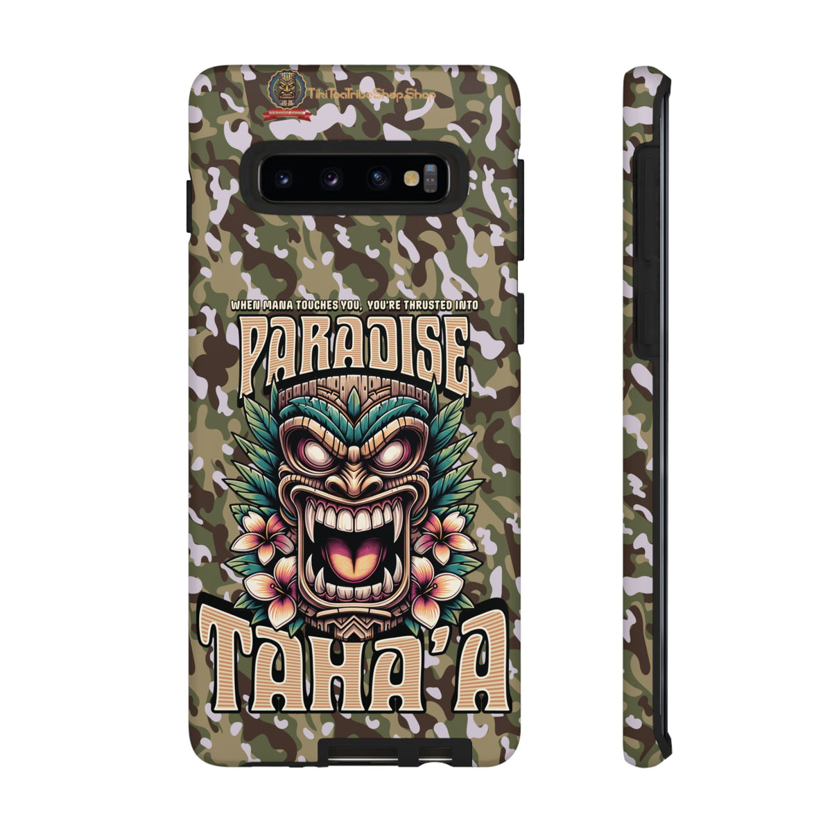 Tahaa – Coque Antichoc Premium « Tiki Féroce » | Design Tribal & Protection Maximale