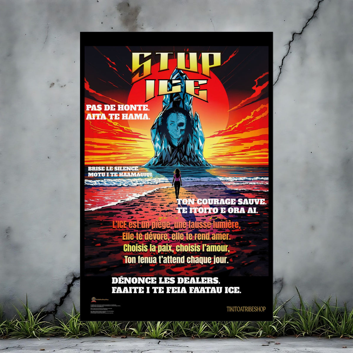 Posters Anti-ICE Polynésie – Affiches de Sensibilisation Contre la Drogue “Paruru i te ora – Brisons les chaînes de l’ICE”