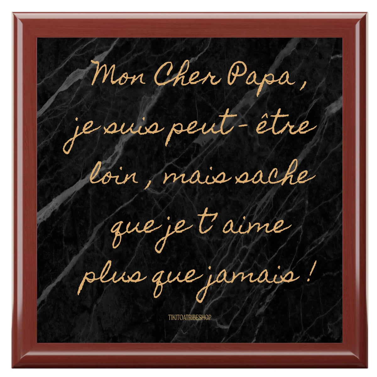 Coffret à Bijoux en bois noble avec carreaux céramique  