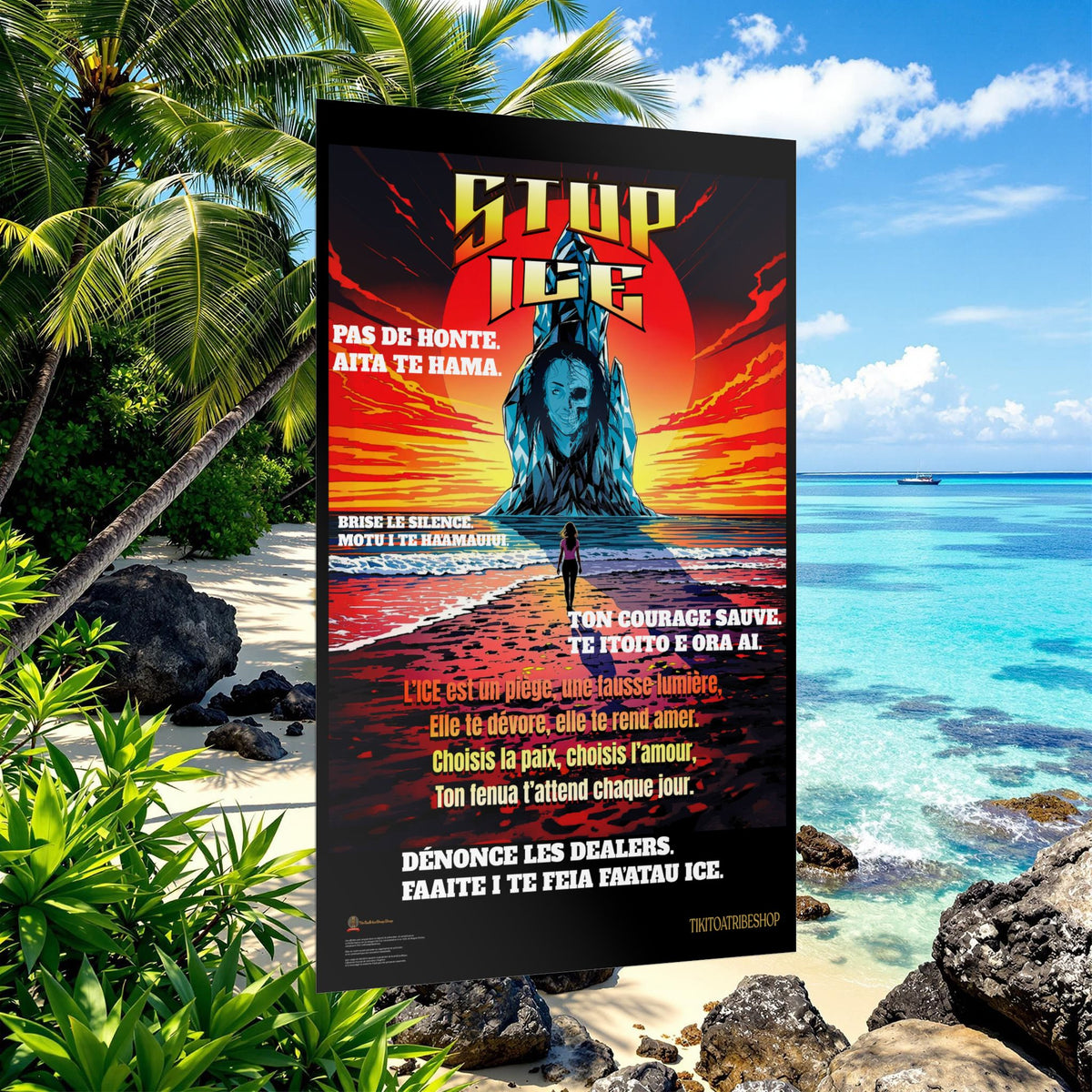 Posters Anti-ICE Polynésie – Affiches de Sensibilisation Contre la Drogue “Paruru i te ora – Brisons les chaînes de l’ICE”