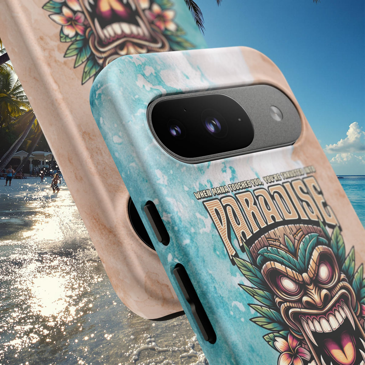 Tahaa – Coque Antichoc Premium « Tiki Féroce » | Design Tribal & Protection Maximale