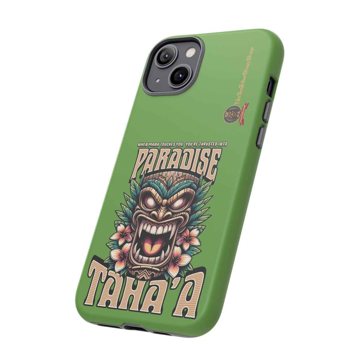 Tahaa – Coque Antichoc Premium « Tiki Féroce » | Design Tribal & Protection Maximale