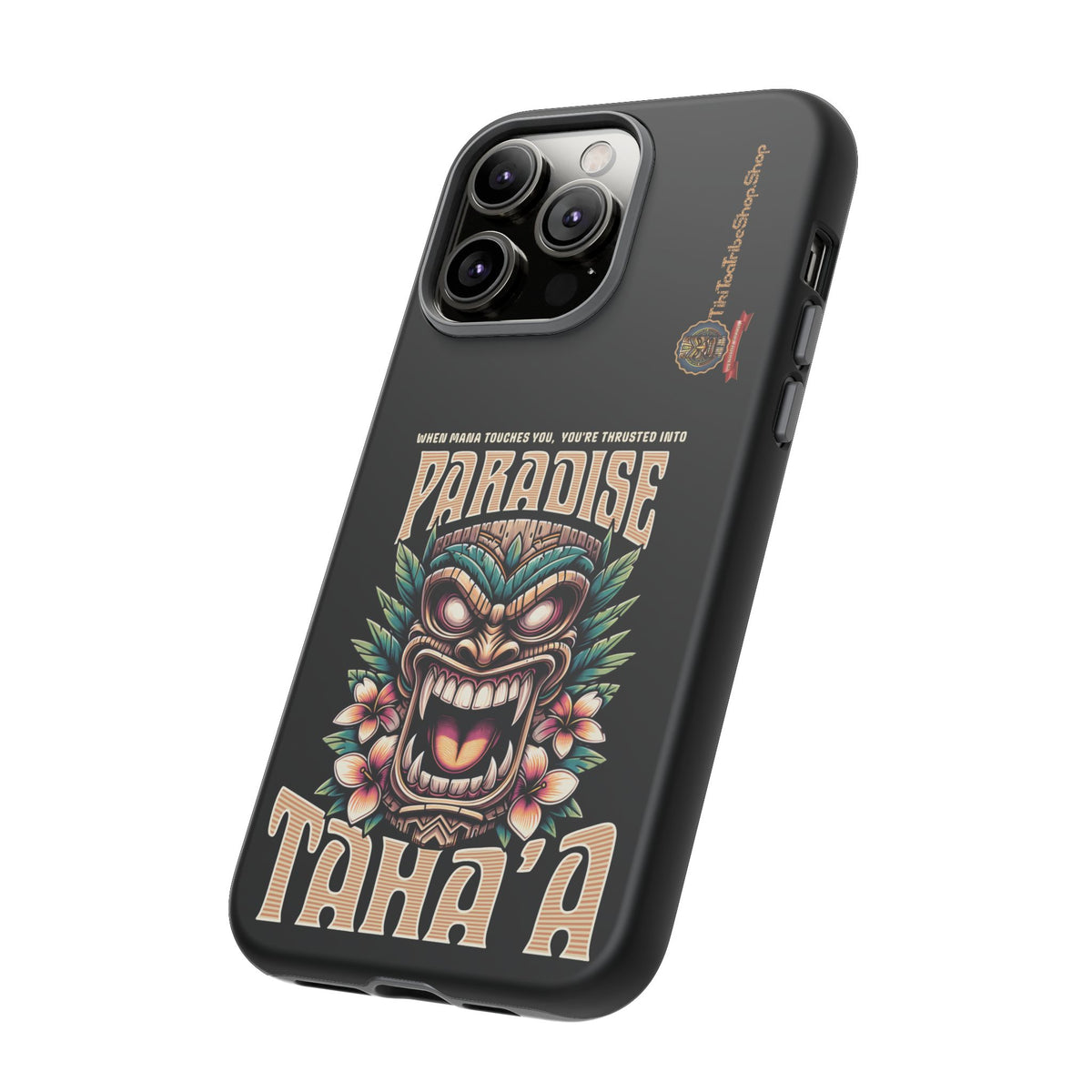 Tahaa – Coque Antichoc Premium « Tiki Féroce » | Design Tribal & Protection Maximale
