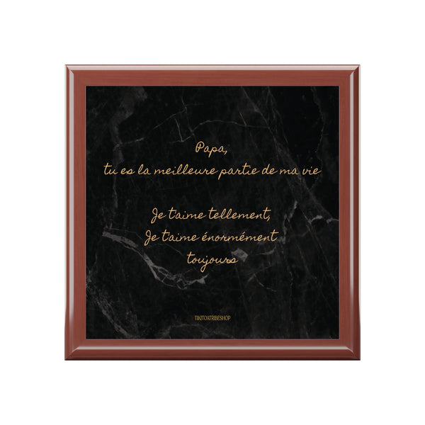 Coffret à Bijoux en bois noble avec carreaux céramique