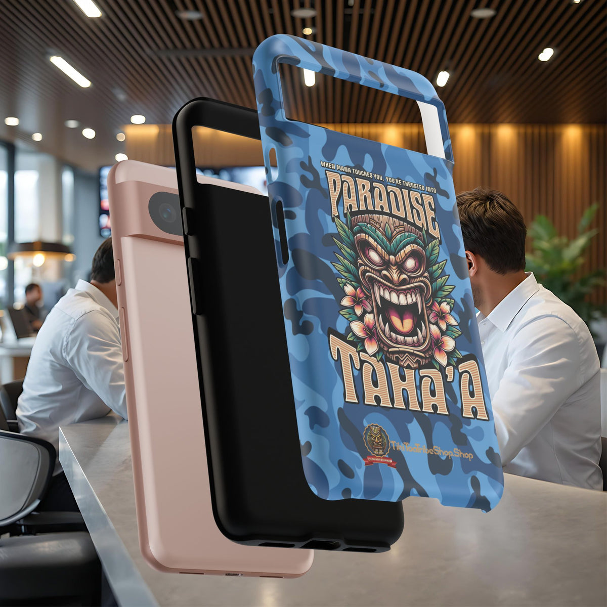 Tahaa – Coque Antichoc Premium « Tiki Féroce » | Design Tribal & Protection Maximale