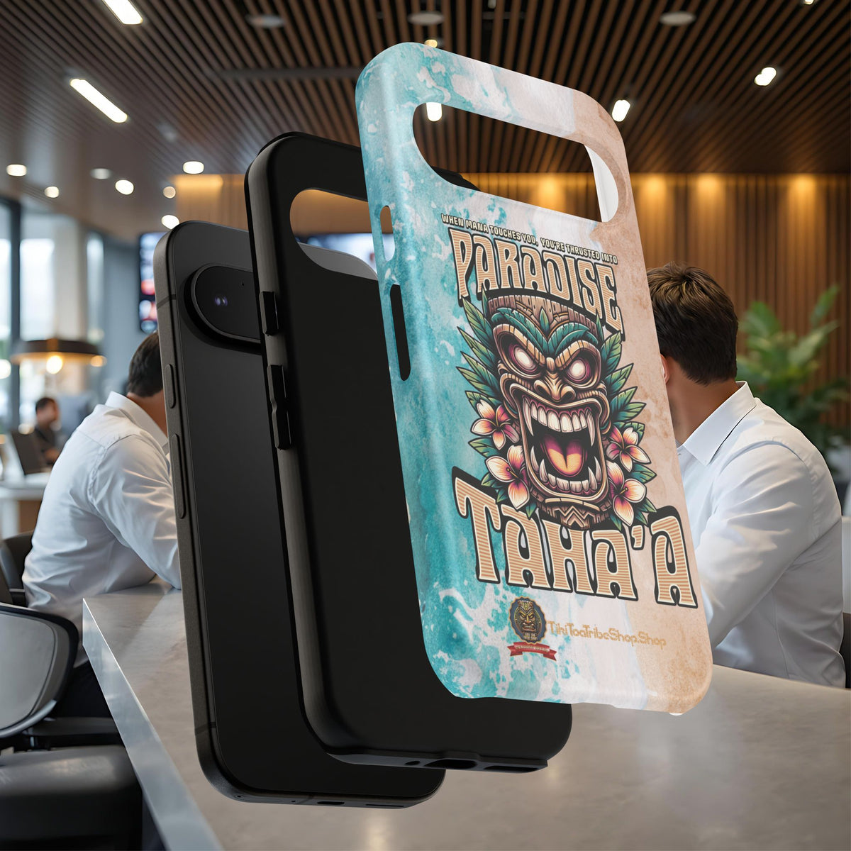 Tahaa – Coque Antichoc Premium « Tiki Féroce » | Design Tribal & Protection Maximale