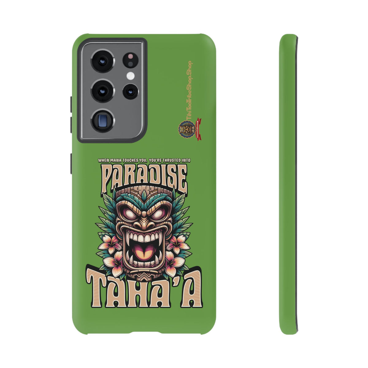 Tahaa – Coque Antichoc Premium « Tiki Féroce » | Design Tribal & Protection Maximale