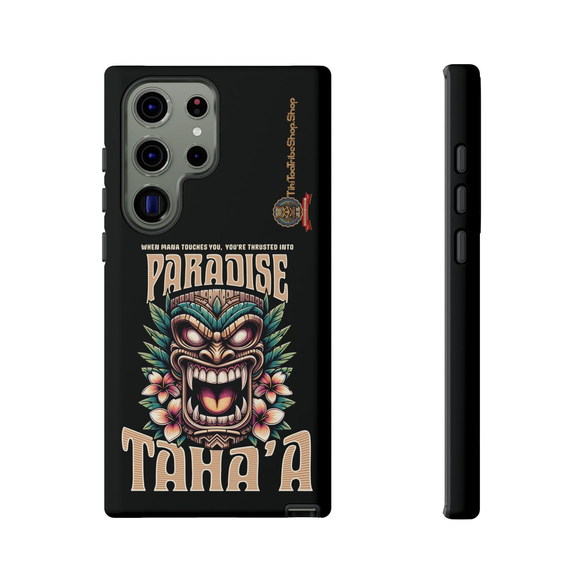 Tahaa – Coque Antichoc Premium « Tiki Féroce » | Design Tribal & Protection Maximale