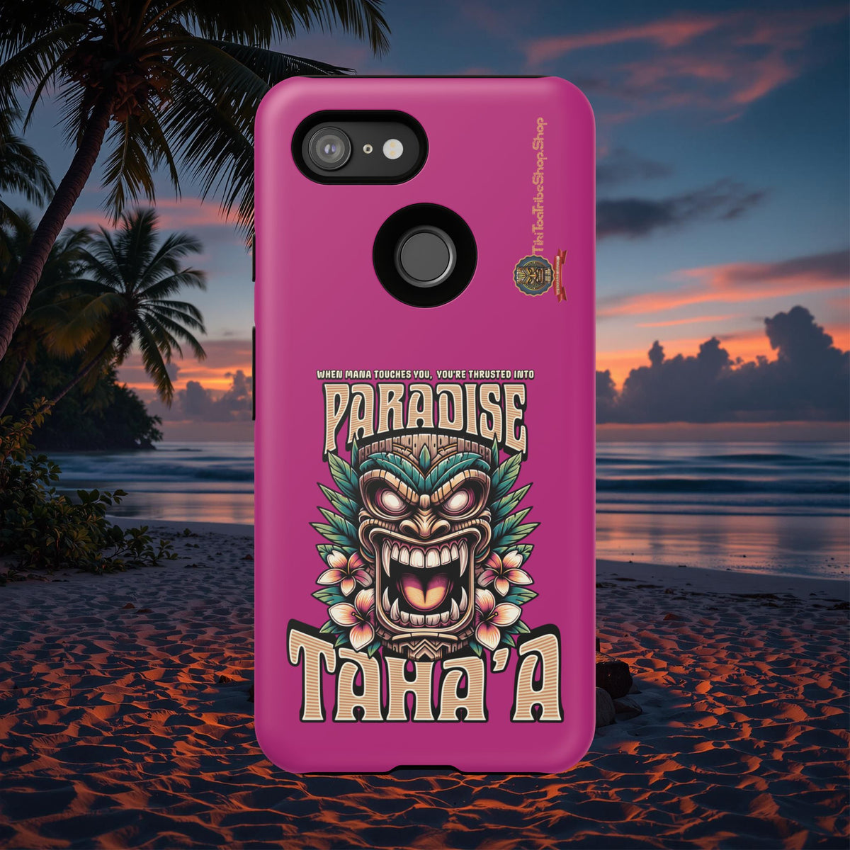 Tahaa – Coque Antichoc Premium « Tiki Féroce » | Design Tribal & Protection Maximale