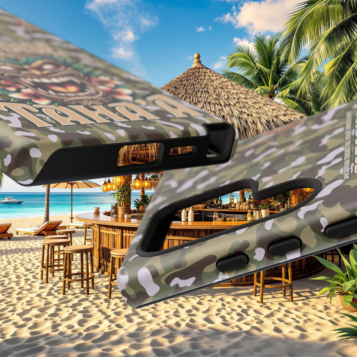 Tahaa – Coque Antichoc Premium « Tiki Féroce » | Design Tribal & Protection Maximale
