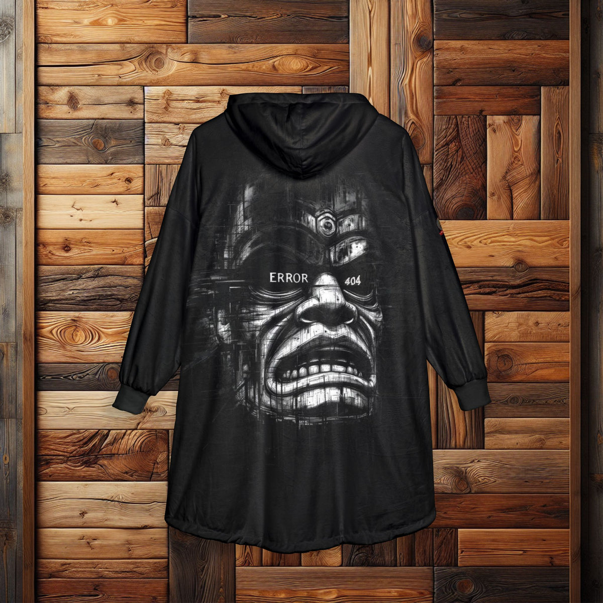 Tiki Glitch &amp; Error Hooded Fleece Blanket