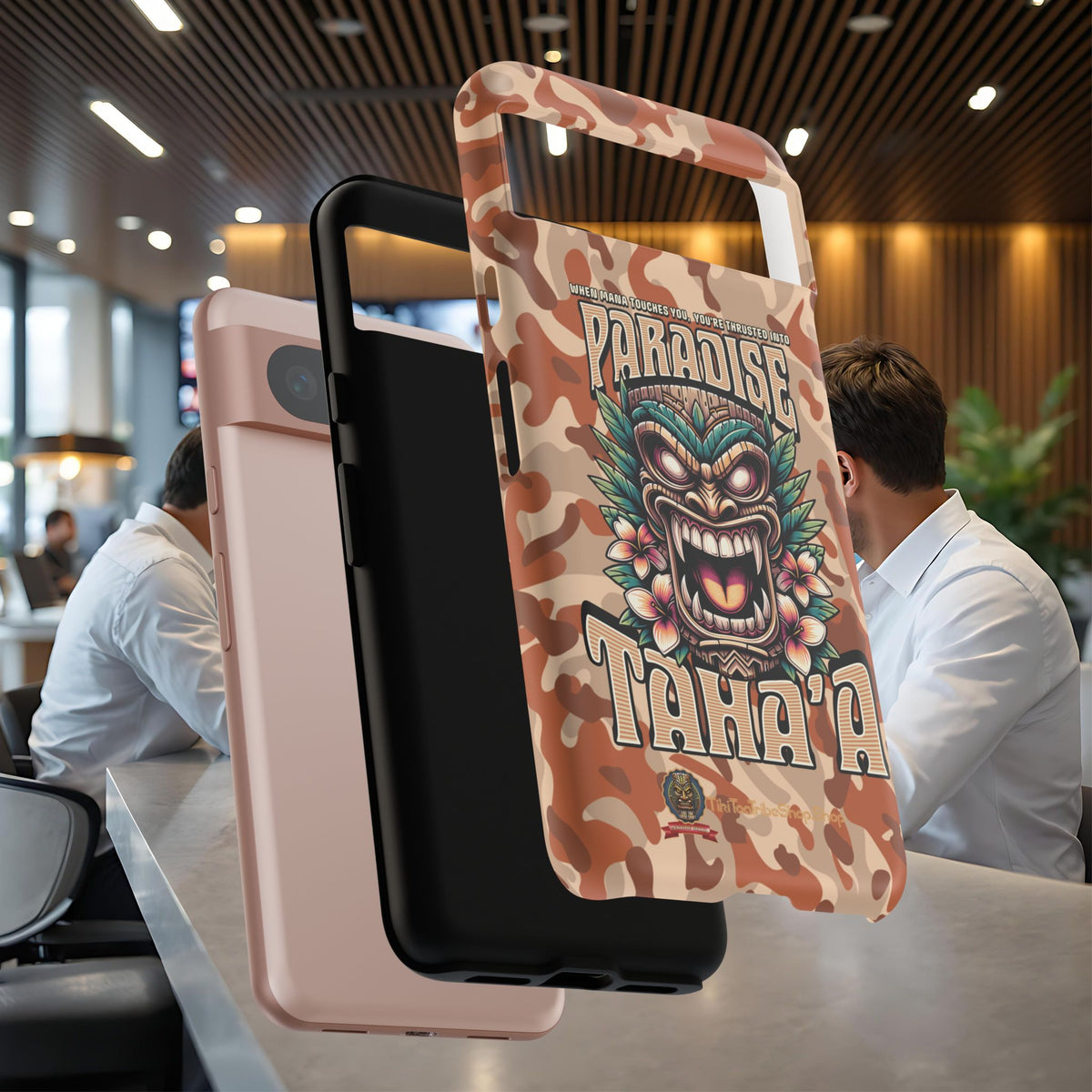 Tahaa – Coque Antichoc Premium « Tiki Féroce » | Design Tribal & Protection Maximale