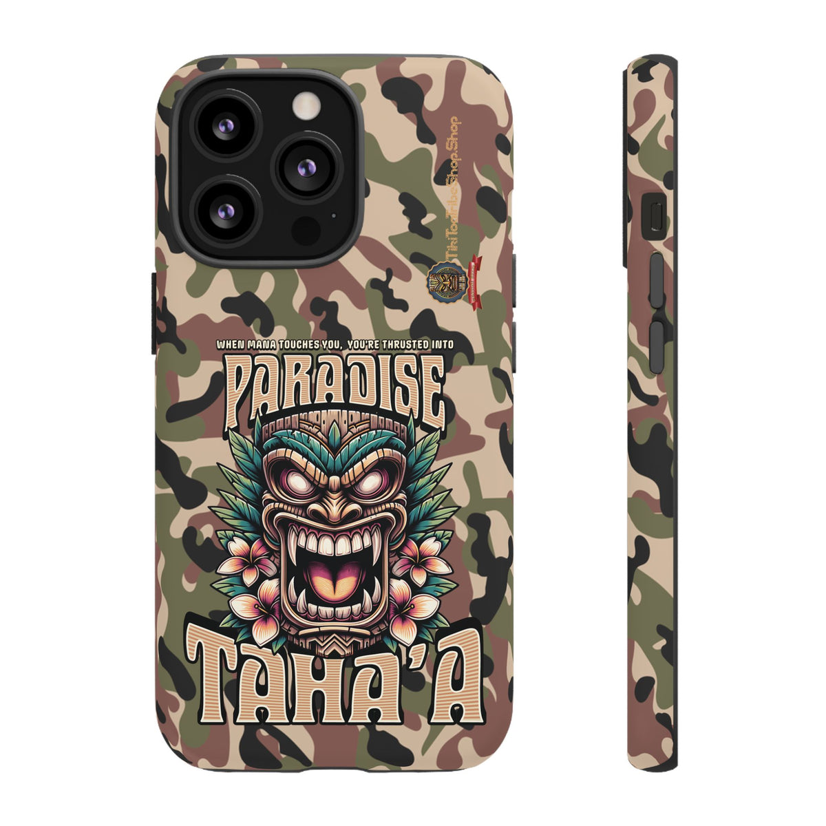 Tahaa – Coque Antichoc Premium « Tiki Féroce » | Design Tribal & Protection Maximale
