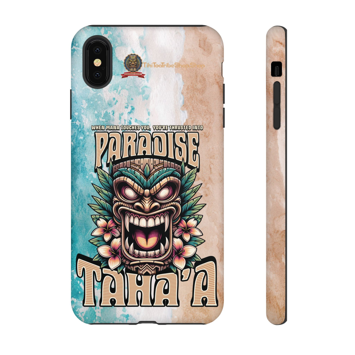 Tahaa – Coque Antichoc Premium « Tiki Féroce » | Design Tribal & Protection Maximale