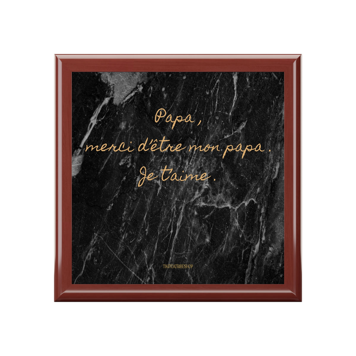 Coffret à Bijoux en bois noble avec carreaux céramique