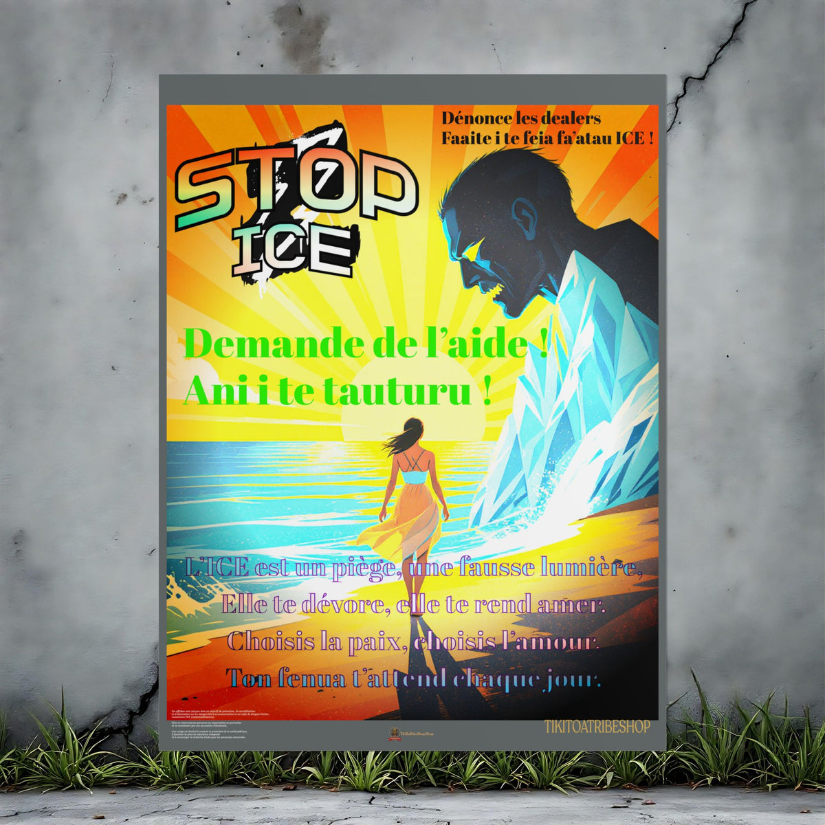 Anti-ICE Polynésie – Affiches de Sensibilisation Contre la Drogue “Paruru i te ora – Brisons les chaînes de l’ICE”