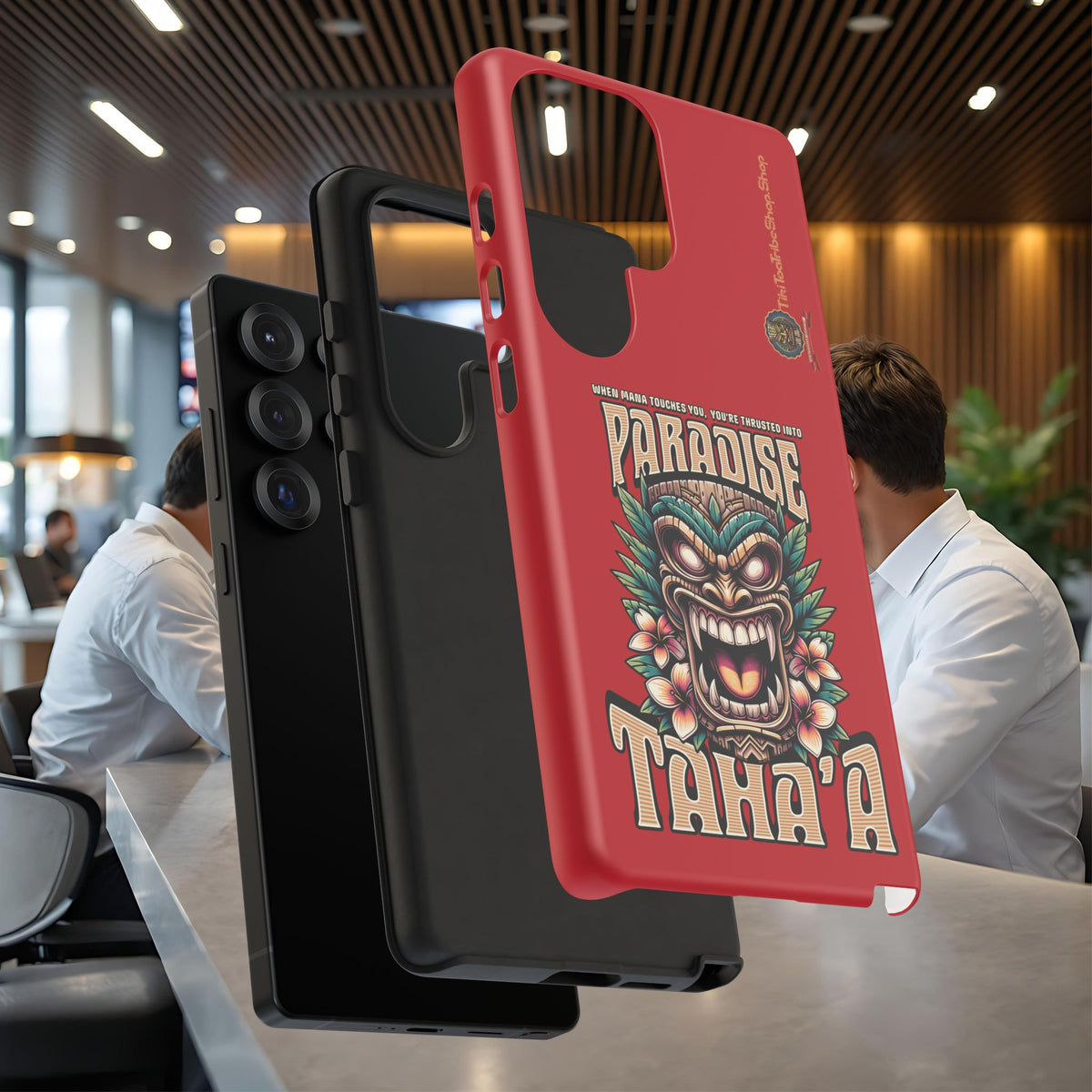 Tahaa – Coque Antichoc Premium « Tiki Féroce » | Design Tribal & Protection Maximale