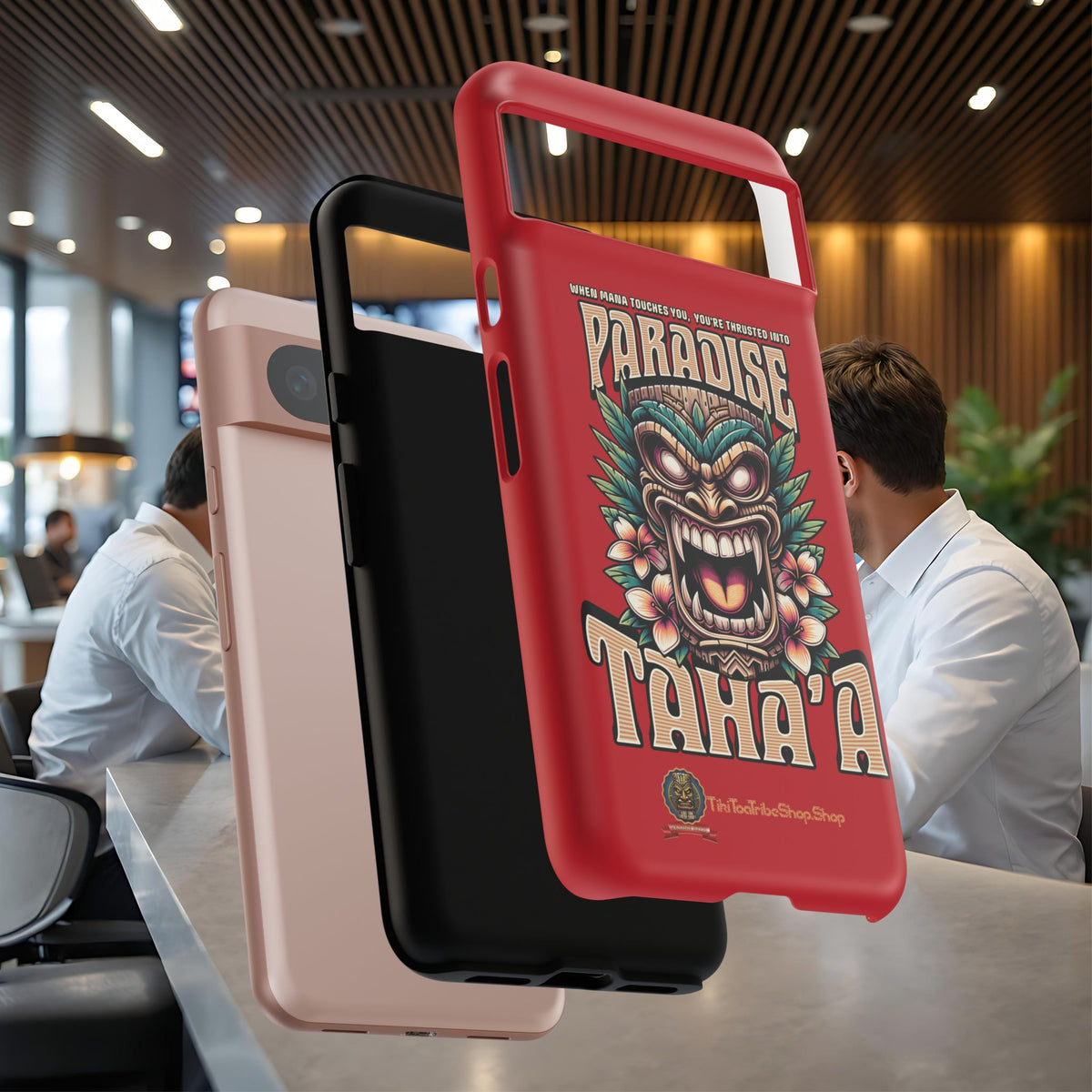 Tahaa – Coque Antichoc Premium « Tiki Féroce » | Design Tribal & Protection Maximale