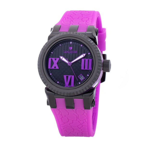 LANCASTER Murano Lady Purple Silicone Women's Watch - Unique and Vibrant Design