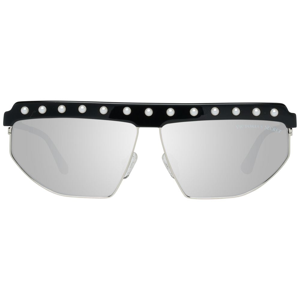 VICTORIA'S SECRET : Lunettes de Soleil Métal Noir Femme - Verres Miroir Gris - Protection UV 100%