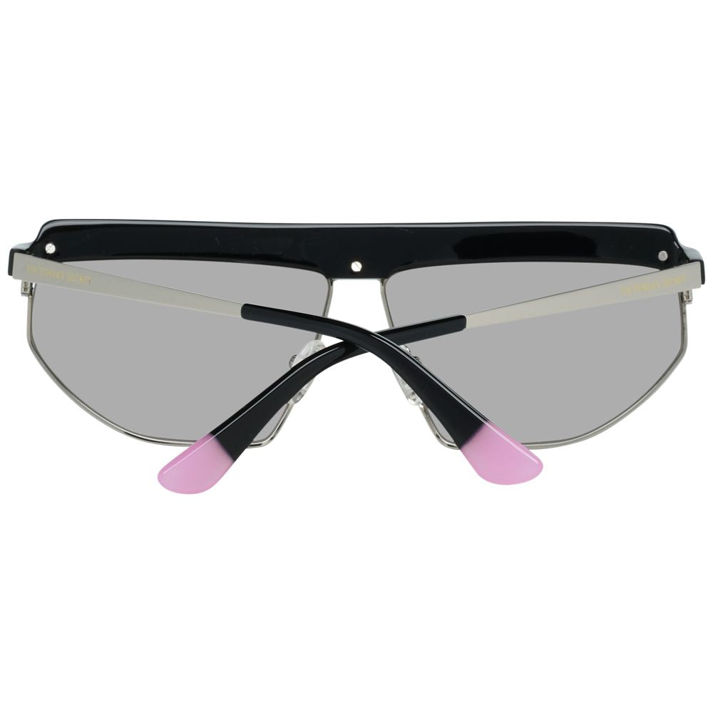 VICTORIA'S SECRET : Lunettes de Soleil Métal Noir Femme - Verres Miroir Gris - Protection UV 100%