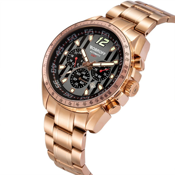 BOBROFF Luxury Chronograph Tachymeter Watch