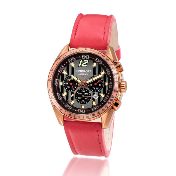 BOBROFF Men's Chrono Style Watch Sapphire Glass