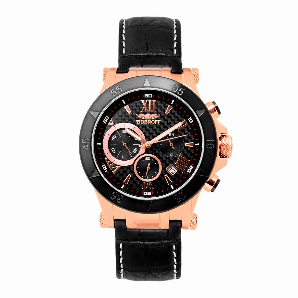 BOBROFF Montre Acier Noir Cadran Sportif Luxe