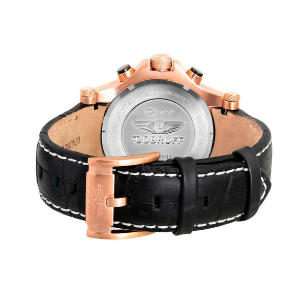 BOBROFF Black Steel Watch with Luxury Sports Dial