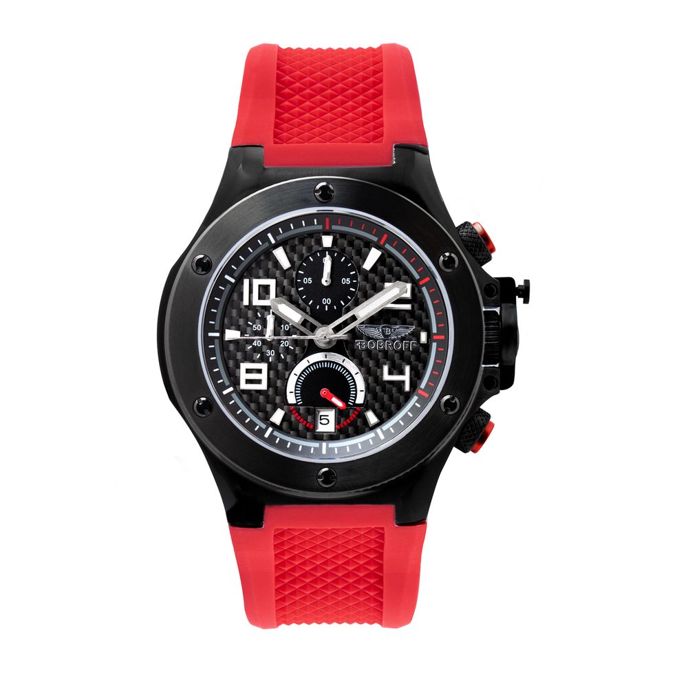 BOBROFF Montre Acier Noir Cadran Racing Élégant