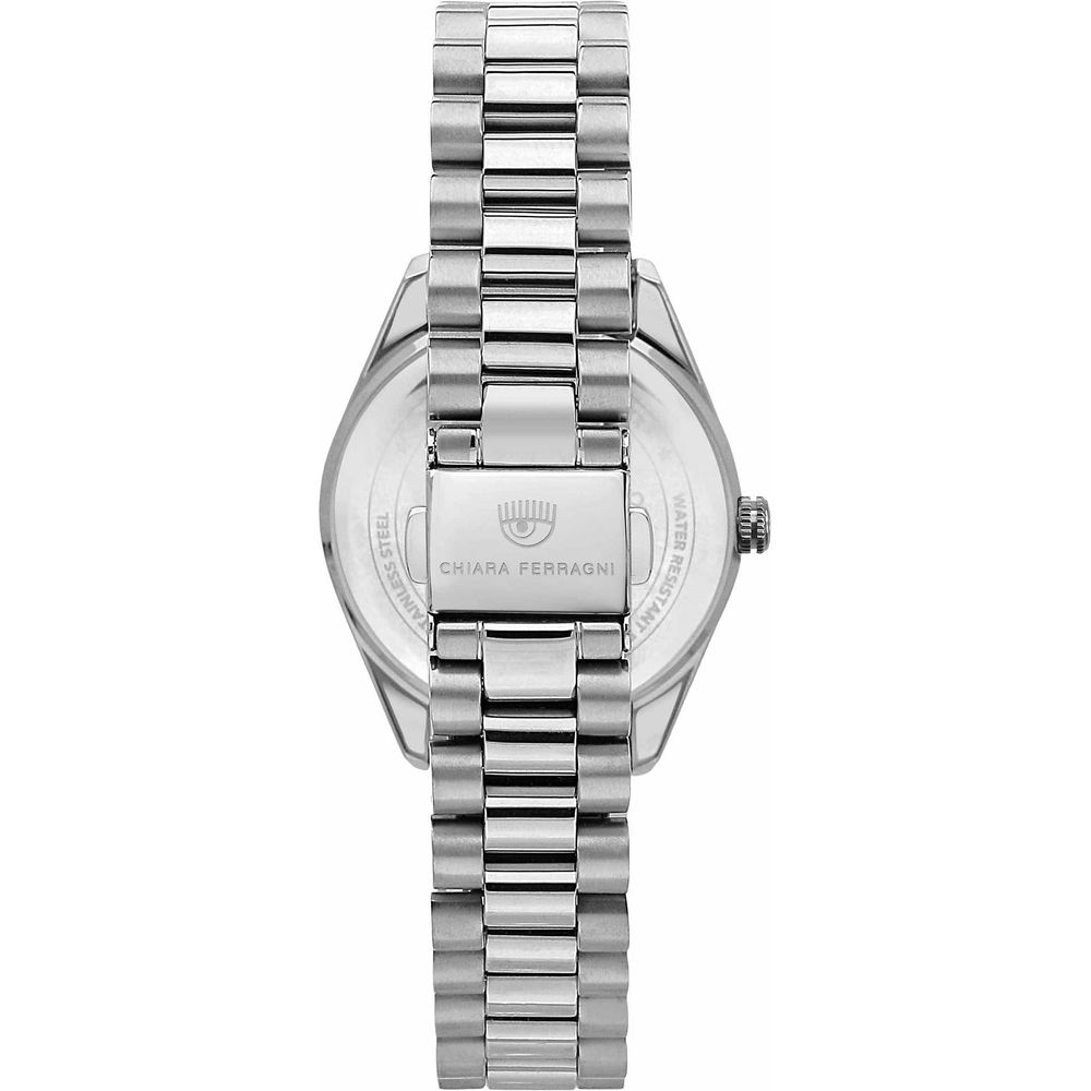CHIARA FERRAGNI Everyday Watch with Black Dial and Rhinestone Bezel - Glamorous and Trendy