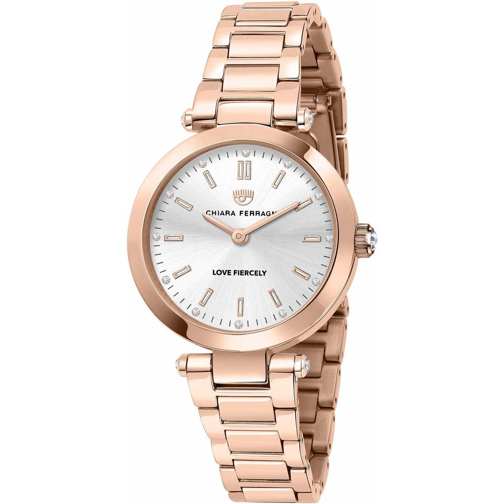 CHIARA FERRAGNI Rose Gold Bracelet Watch with Deployant Jewel