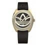ADIDAS  Montre pour Femme - Cadran Noir Vaste Logo et Bracelet en Cuir Noir