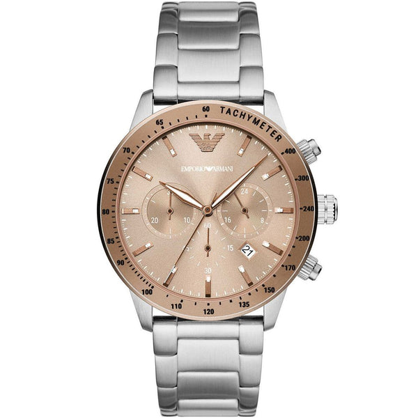 ARMANI Emporio Armani Rose Gold &amp; Silver Chrono Watch
