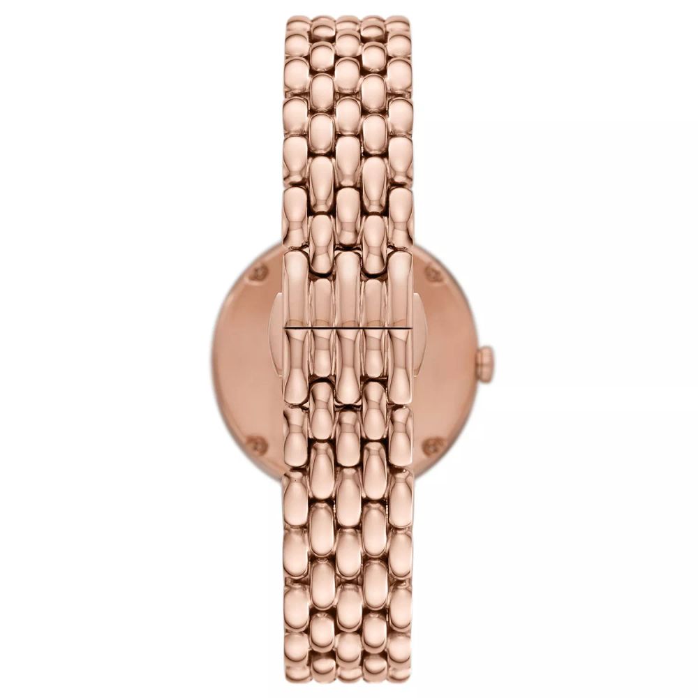 ARMANI Women's Rose Gold Stainless Steel Watch - Mother of Pearl Dial and Moon Indicator