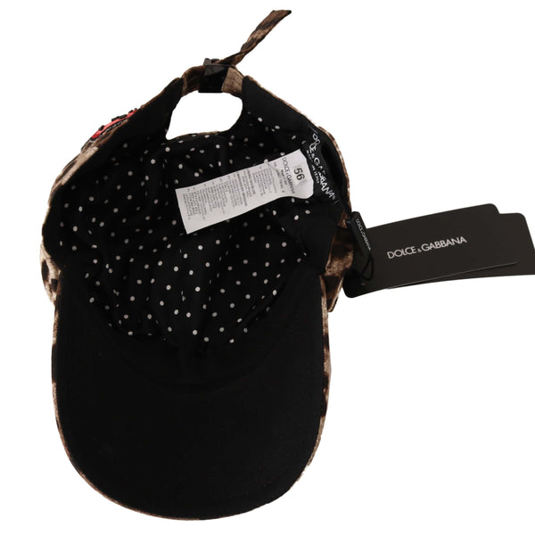DOLCE & GABBANA CASQUETTE À SEQUINS IMPRIMÉ LÉOPARD