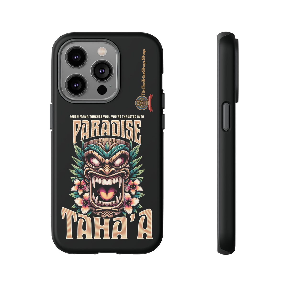 Tahaa – Coque Antichoc Premium « Tiki Féroce » | Design Tribal & Protection Maximale