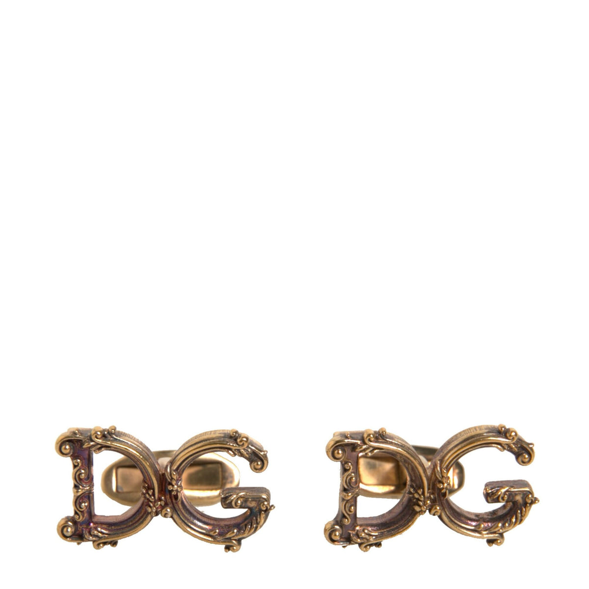 Boutons de Manchette Dolce & Gabbana "Logo DG Baroque" en Argent Sterling 925 Doré