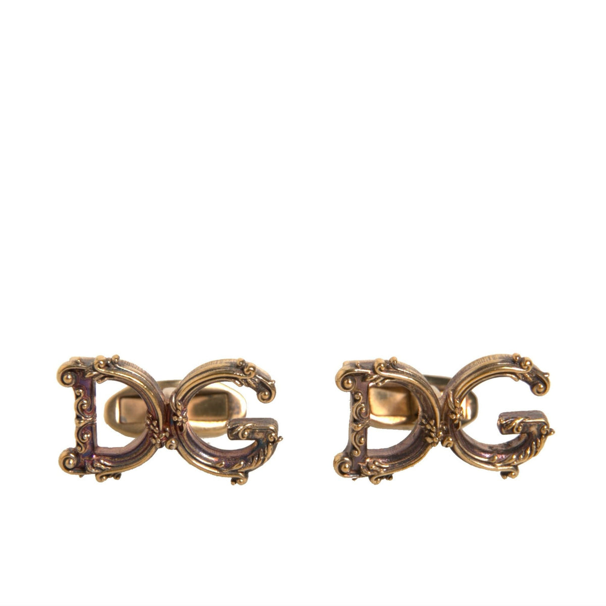 Boutons de Manchette Dolce & Gabbana "Logo DG Baroque" en Argent Sterling 925 Doré