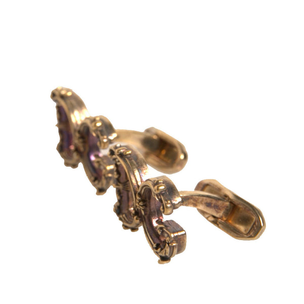 Boutons de Manchette Dolce & Gabbana "Logo DG Baroque" en Argent Sterling 925 Doré
