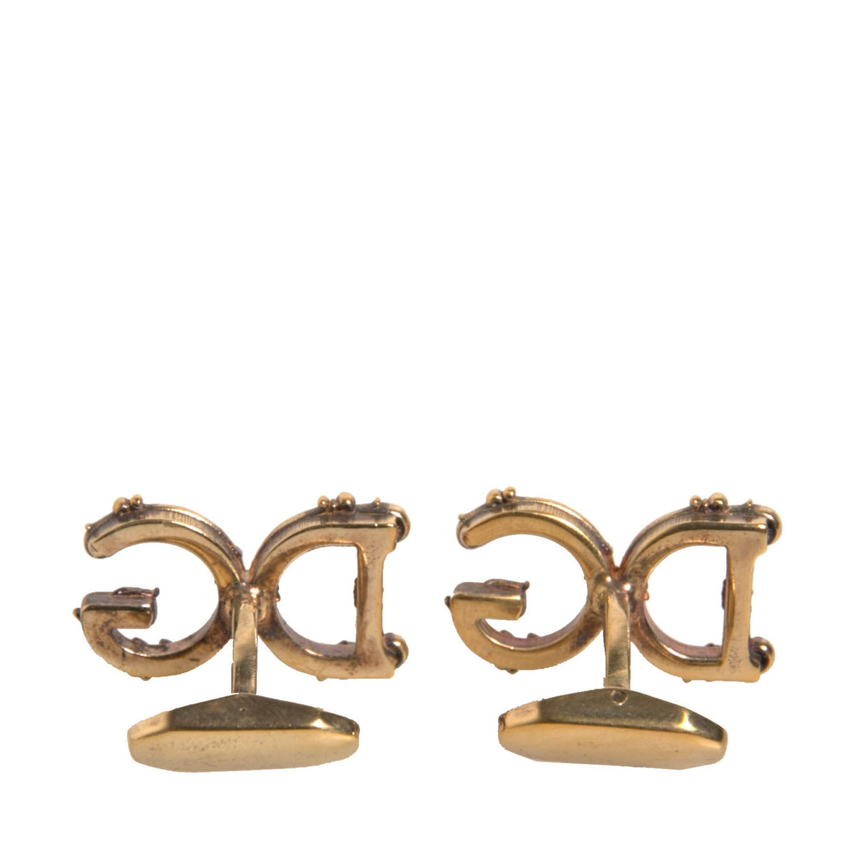 Boutons de Manchette Dolce & Gabbana "Logo DG Baroque" en Argent Sterling 925 Doré