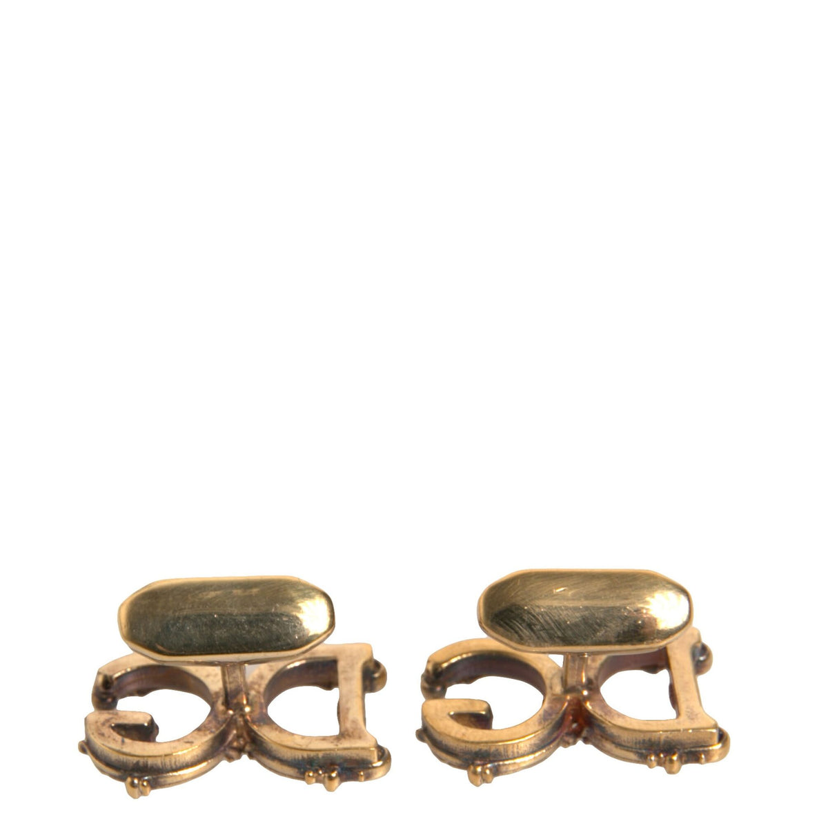 Boutons de Manchette Dolce & Gabbana "Logo DG Baroque" en Argent Sterling 925 Doré