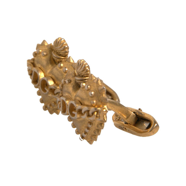 Boutons de Manchette Dolce & Gabbana "Cœur Sacré DG" en Laiton Doré